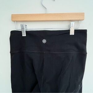 Athleta Black Leggings with Wide Waistband and Moisture-Wicking Fabric